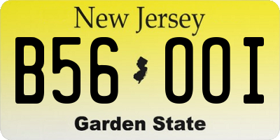 NJ license plate B56OOI