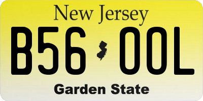 NJ license plate B56OOL