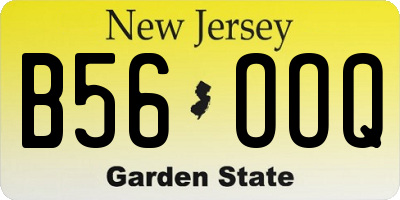 NJ license plate B56OOQ