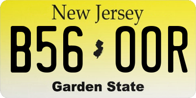 NJ license plate B56OOR