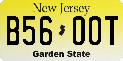 NJ license plate B56OOT