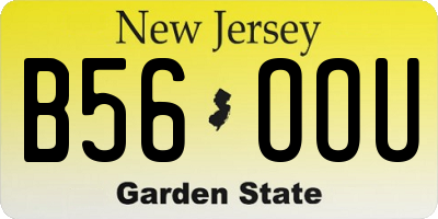 NJ license plate B56OOU