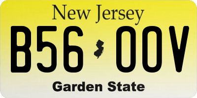 NJ license plate B56OOV