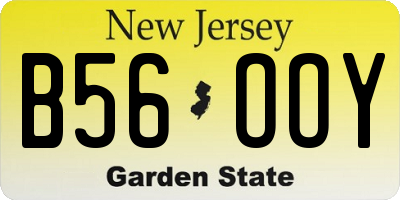 NJ license plate B56OOY