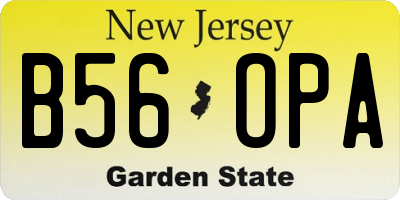NJ license plate B56OPA