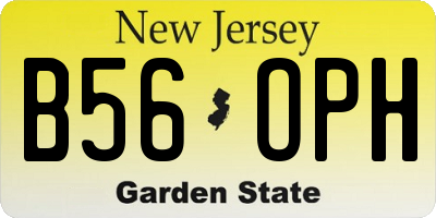NJ license plate B56OPH