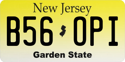 NJ license plate B56OPI