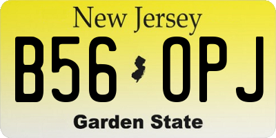 NJ license plate B56OPJ