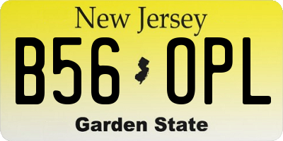 NJ license plate B56OPL