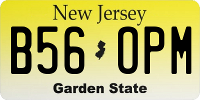 NJ license plate B56OPM