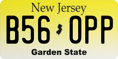 NJ license plate B56OPP