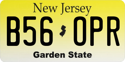 NJ license plate B56OPR