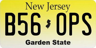 NJ license plate B56OPS