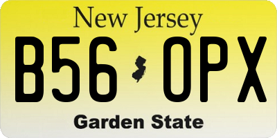 NJ license plate B56OPX