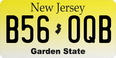 NJ license plate B56OQB
