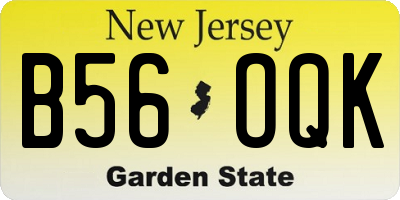 NJ license plate B56OQK