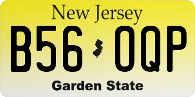 NJ license plate B56OQP