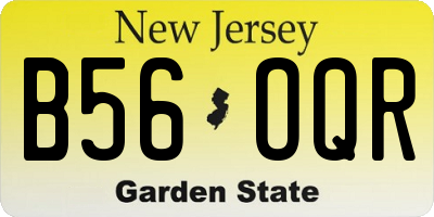 NJ license plate B56OQR
