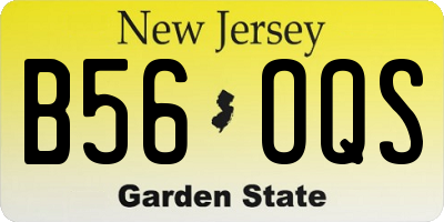 NJ license plate B56OQS