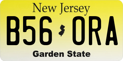 NJ license plate B56ORA