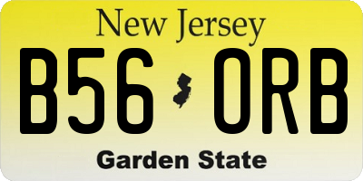 NJ license plate B56ORB