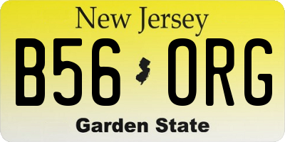 NJ license plate B56ORG