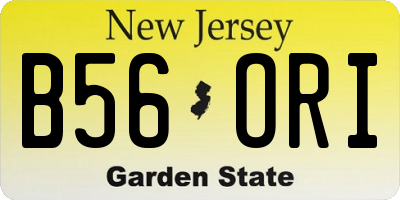 NJ license plate B56ORI