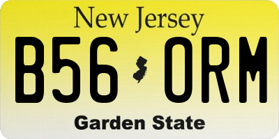 NJ license plate B56ORM
