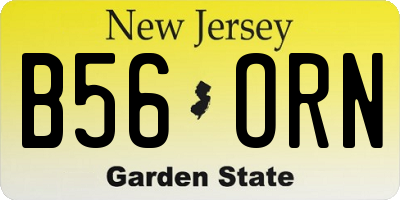 NJ license plate B56ORN