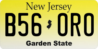 NJ license plate B56ORO
