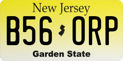 NJ license plate B56ORP
