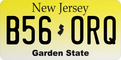NJ license plate B56ORQ