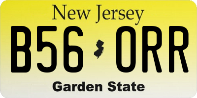 NJ license plate B56ORR