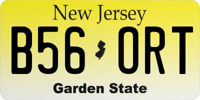 NJ license plate B56ORT