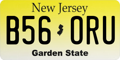 NJ license plate B56ORU