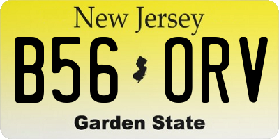 NJ license plate B56ORV