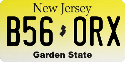 NJ license plate B56ORX