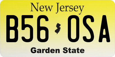 NJ license plate B56OSA