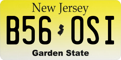 NJ license plate B56OSI
