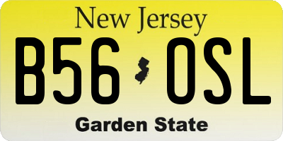 NJ license plate B56OSL