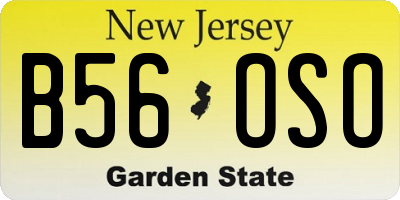 NJ license plate B56OSO