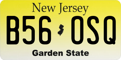 NJ license plate B56OSQ