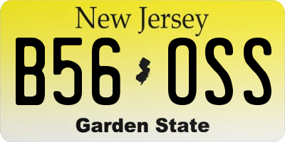 NJ license plate B56OSS