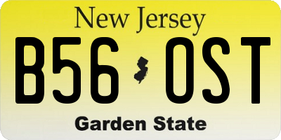 NJ license plate B56OST
