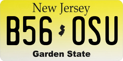 NJ license plate B56OSU