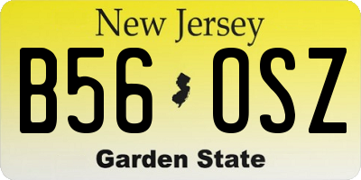 NJ license plate B56OSZ