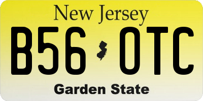 NJ license plate B56OTC
