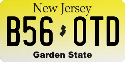 NJ license plate B56OTD