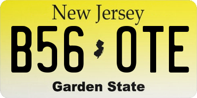 NJ license plate B56OTE