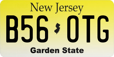 NJ license plate B56OTG